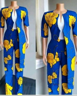 Modern flower Print pants and top